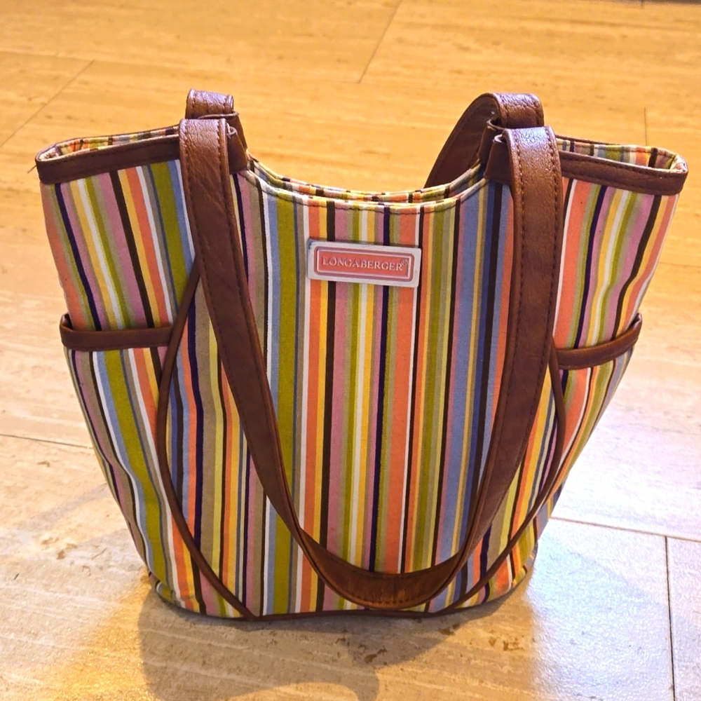 Longaberger Multi-Colored Striped Shoulder Bag